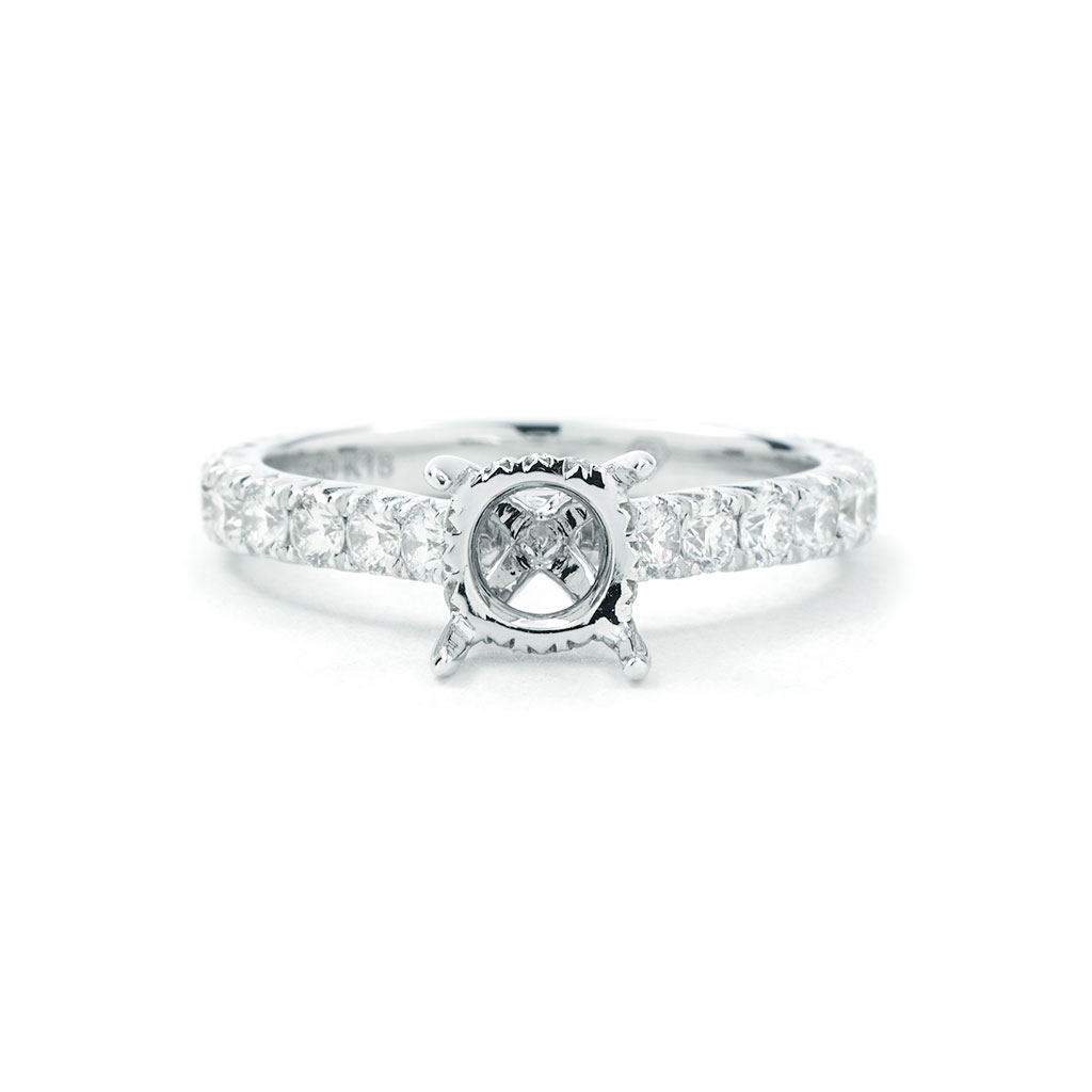 Cathedral Prong Set Setting With Diamond Basket in White Gold | New ...