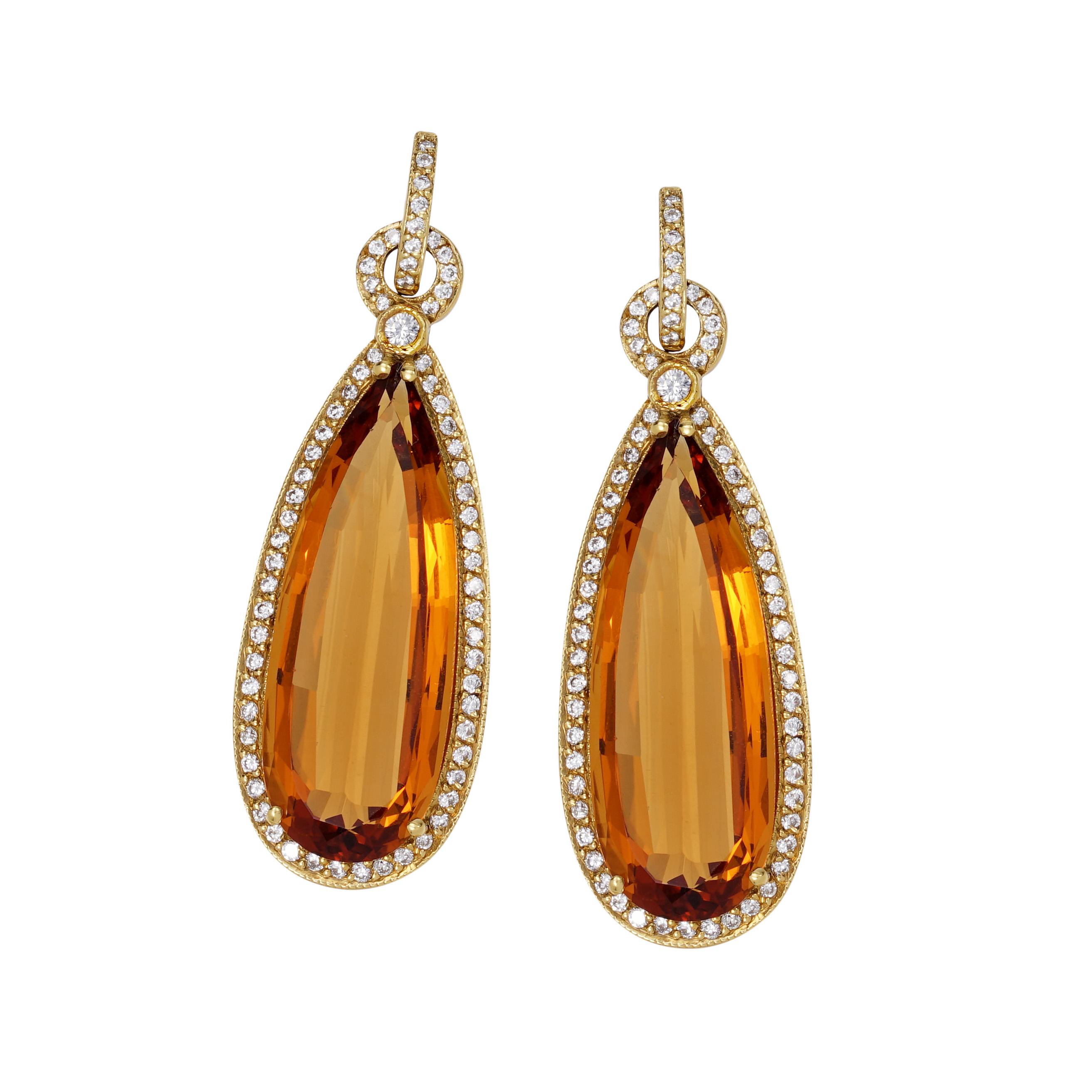 Gold Crystal tear drop earrings