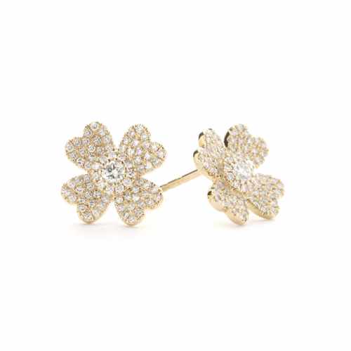 KIKICHIC | NYC | Small Clover Leaf Stud Earrings 14k Gold, Black, White, Red