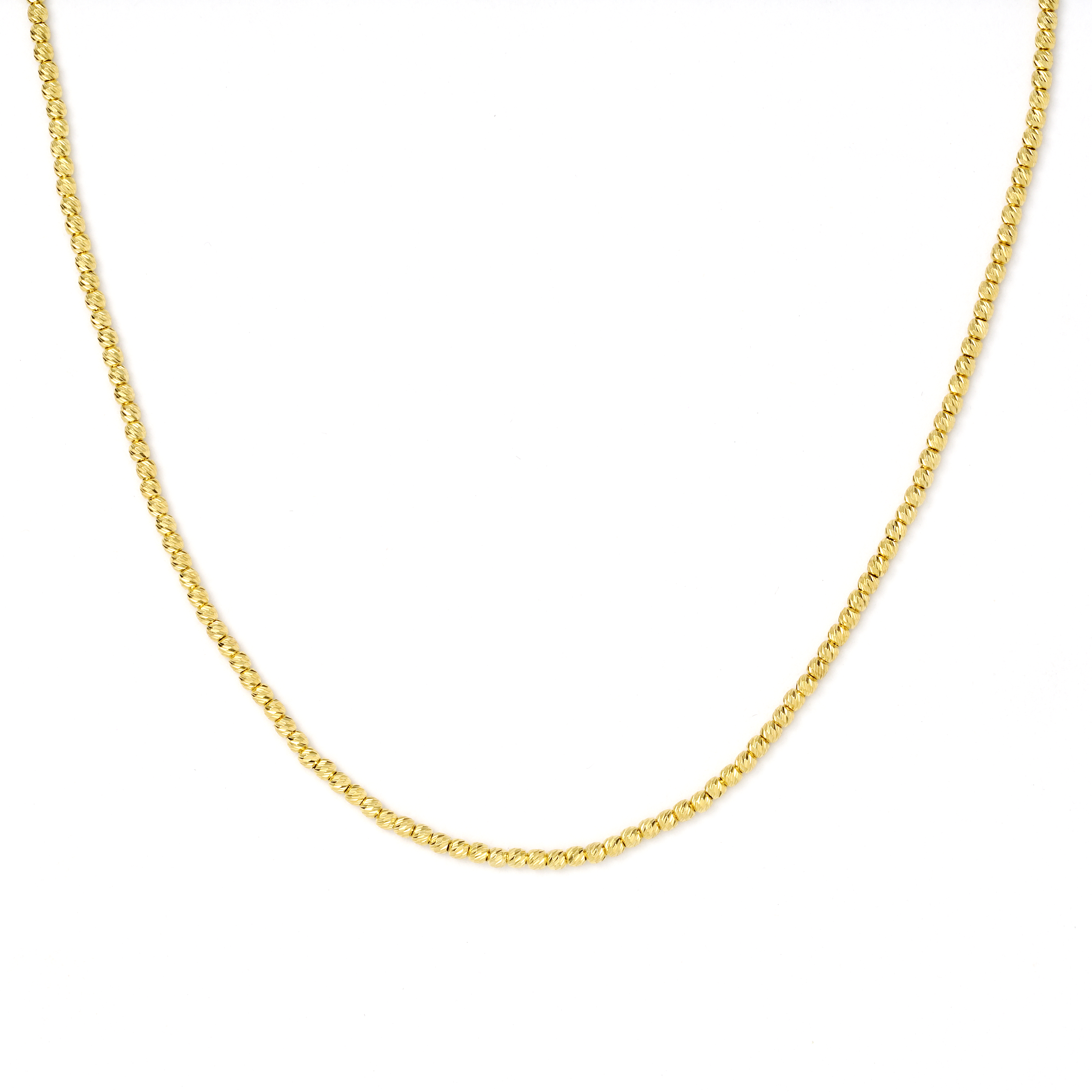 Diamond Cut Yellow Gold Bead Necklace | New York Jewelers Chicago