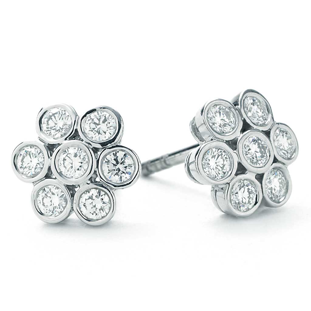 diamond flower earrings tiffany
