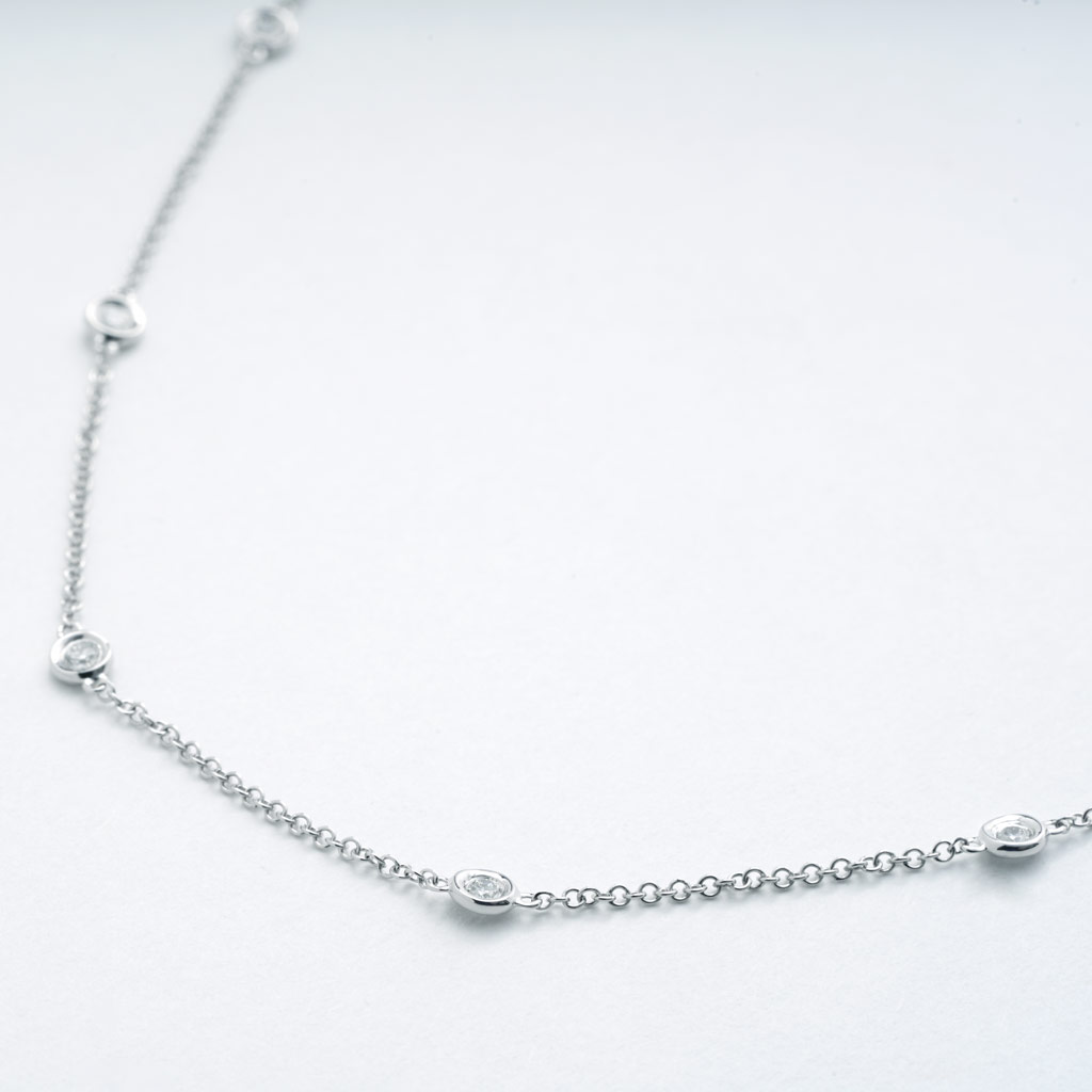 18 Inch White Gold Diamond by the Yard Necklace 1/4 cttw | New York ...