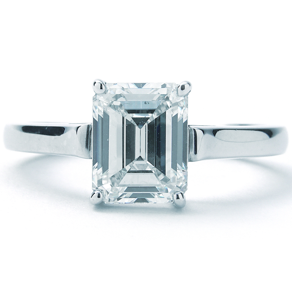 Tiffany & Co. Solitaire Emerald Cut Engagement Ring(2.45ct Center