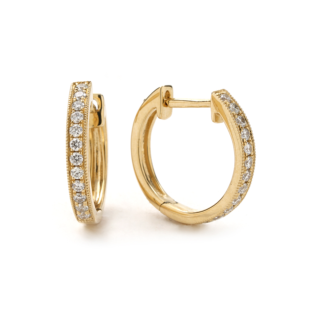 gold small diamond earrings
