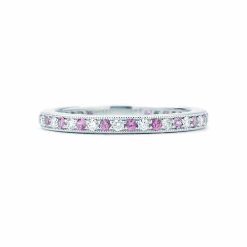 Estate Tiffany & Co. Platinum Pink Sapphire & Diamond Mini Heart Penda –  Mira's Jewelers