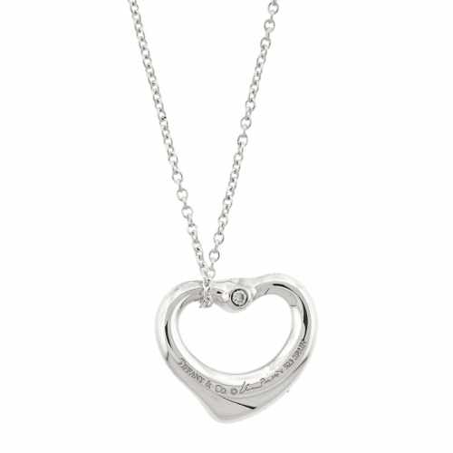 Tiffany and co open 2024 heart necklace