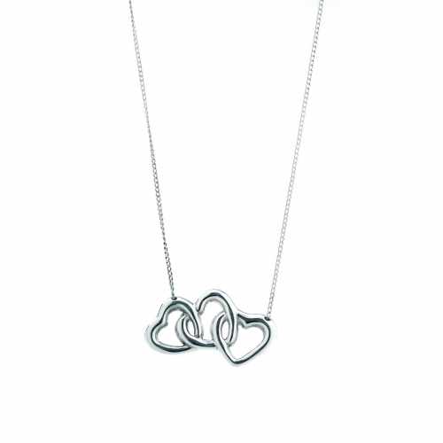tiffany three heart necklace