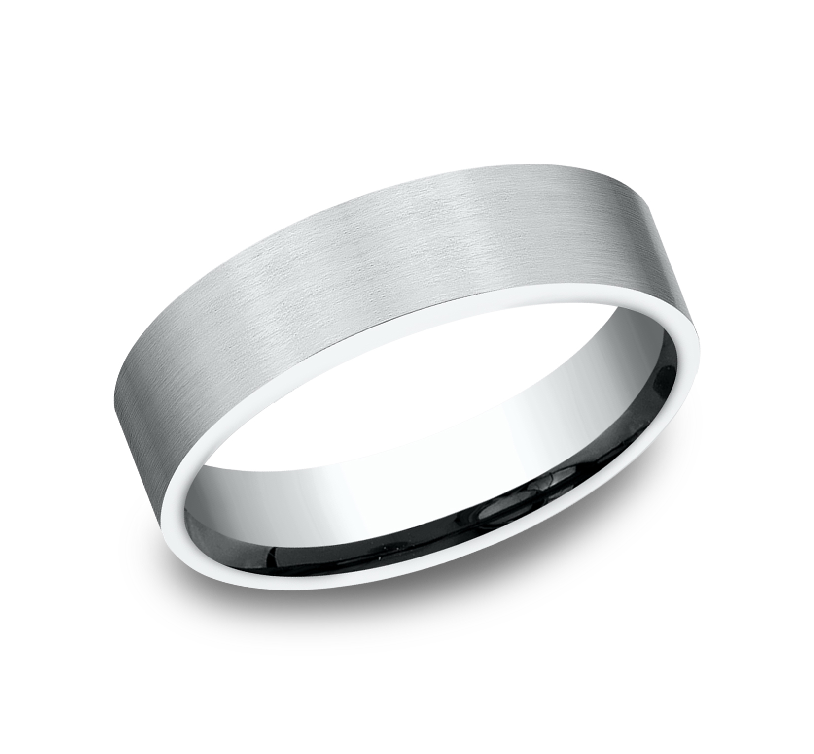 Engraved White Gold Flat Band with Satin Finish Ring | New York ...