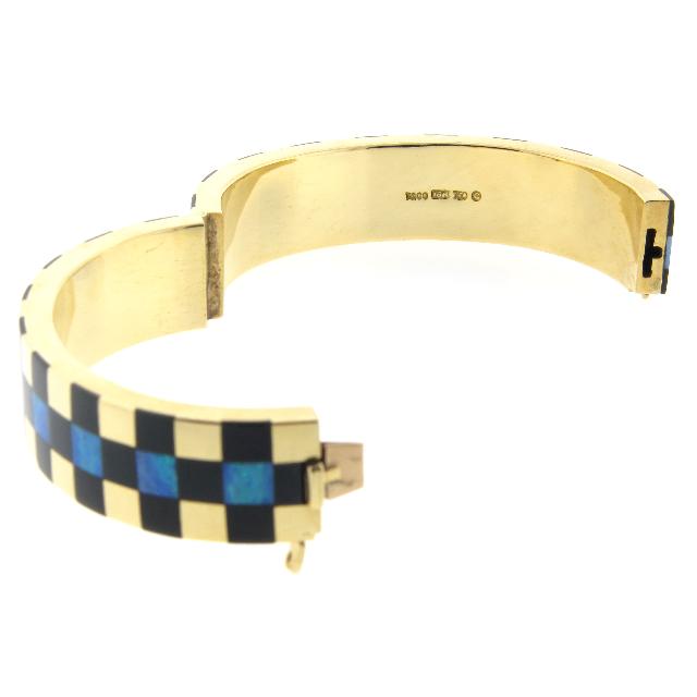 Two Tone Checker Board Diamond Bangle Bracelet 001-170-00303, Blue Marlin  Jewelry, Inc.