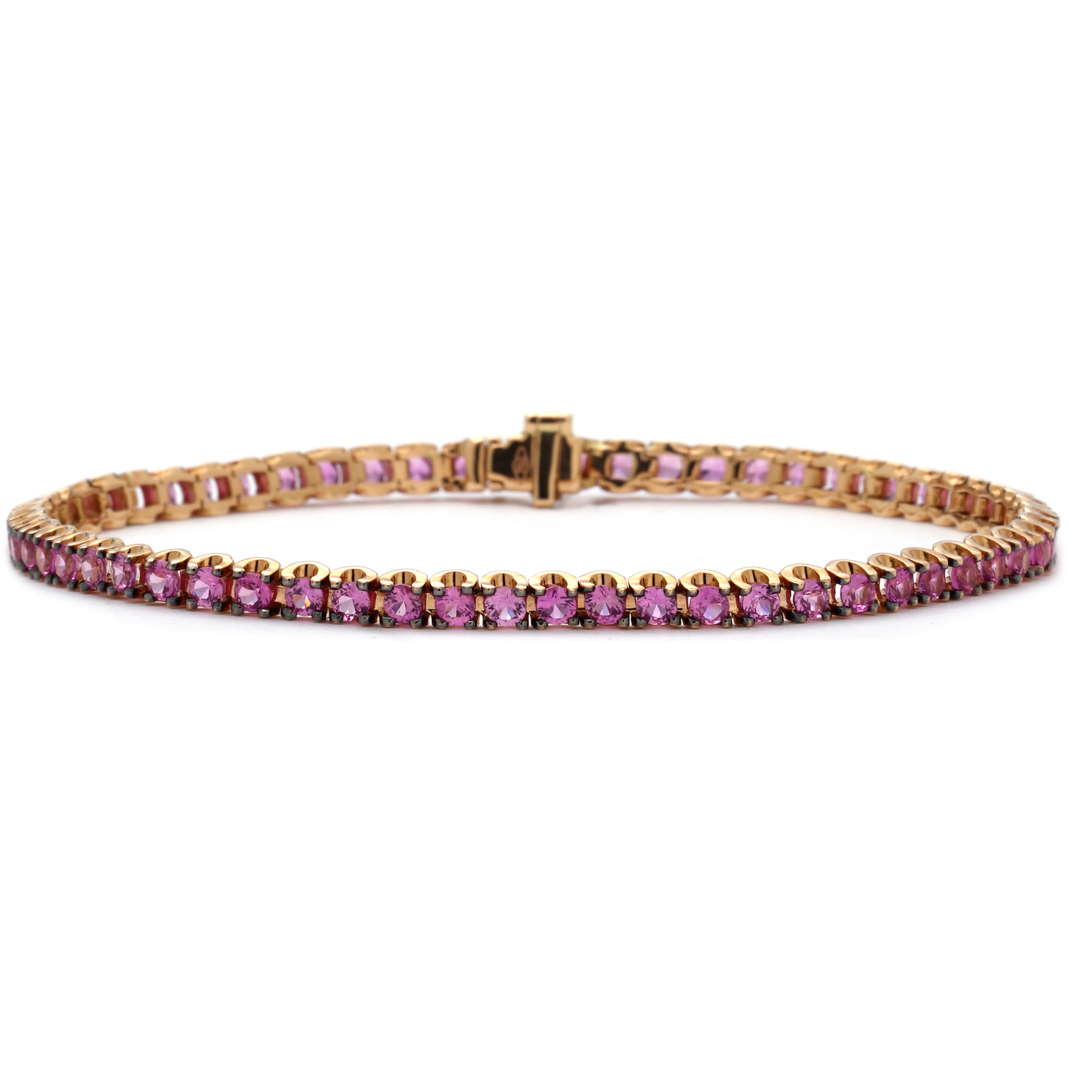 14KT YELLOW GOLD & PINK SAPPHIRE & DIAMOND BRACELET – Ben Shemano Jewelry
