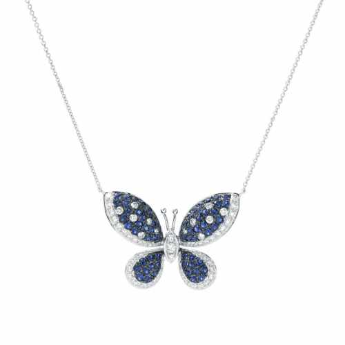 Butterfly with Blue Stones Sublimation Necklace – HTVMAX