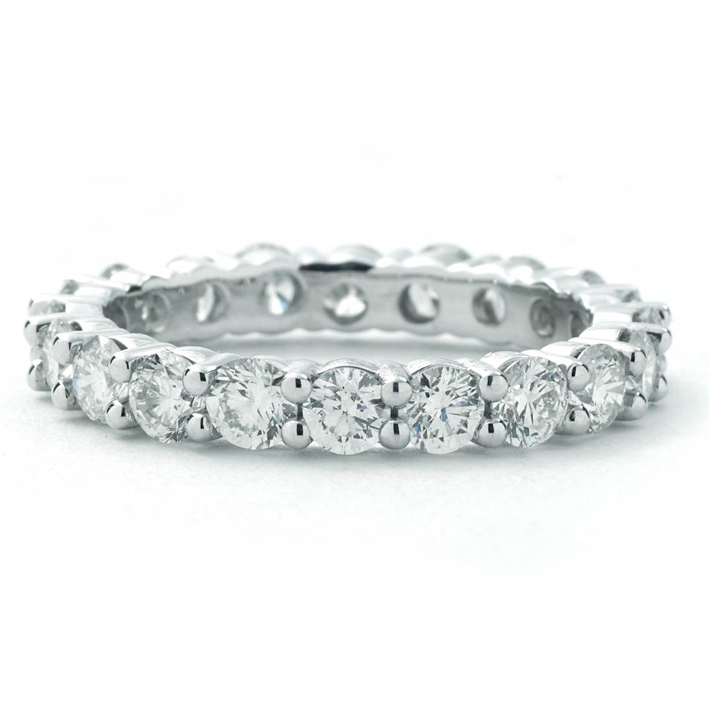 Shared Prong 2.14 CTTW Diamond Eternity Band in White Gold | New York ...