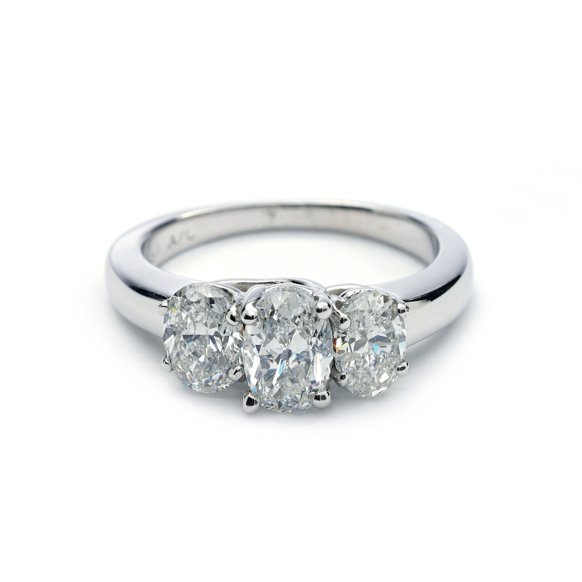 Three-Stone Oval Diamond Engagement Ring | New York Jewelers Chicago