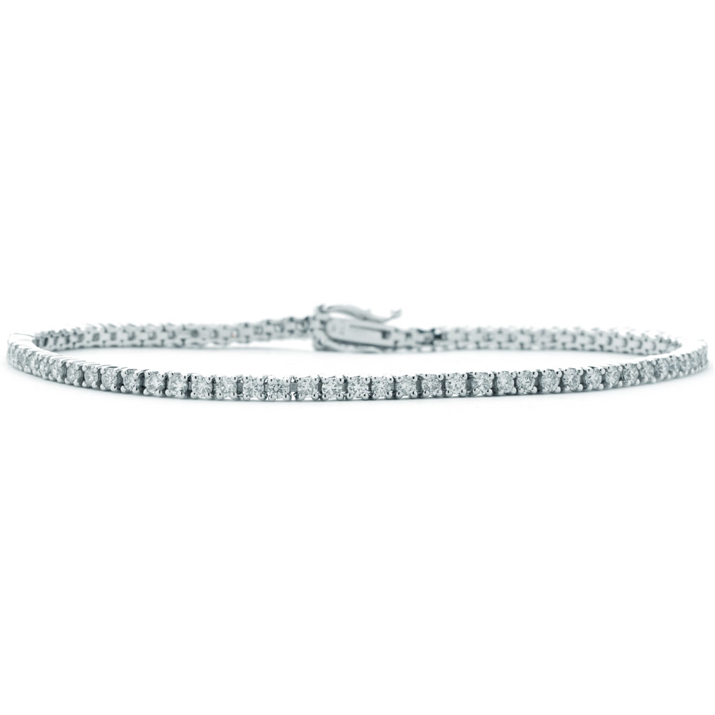 Prong Set Straight Line Diamond Tennis Bracelet 2.00CTTW