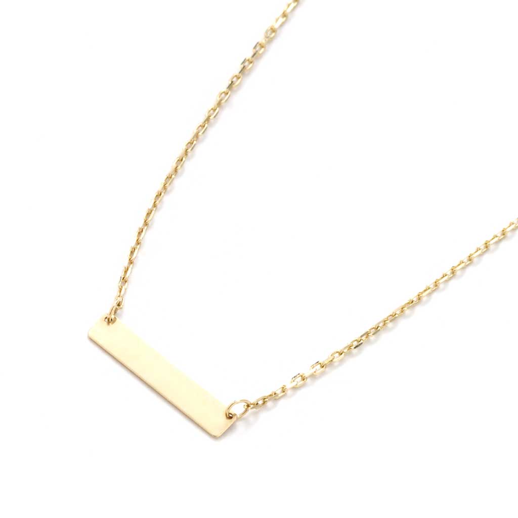 Small Horizontal Bar Necklace in Yellow Gold | New York Jewelers Chicago