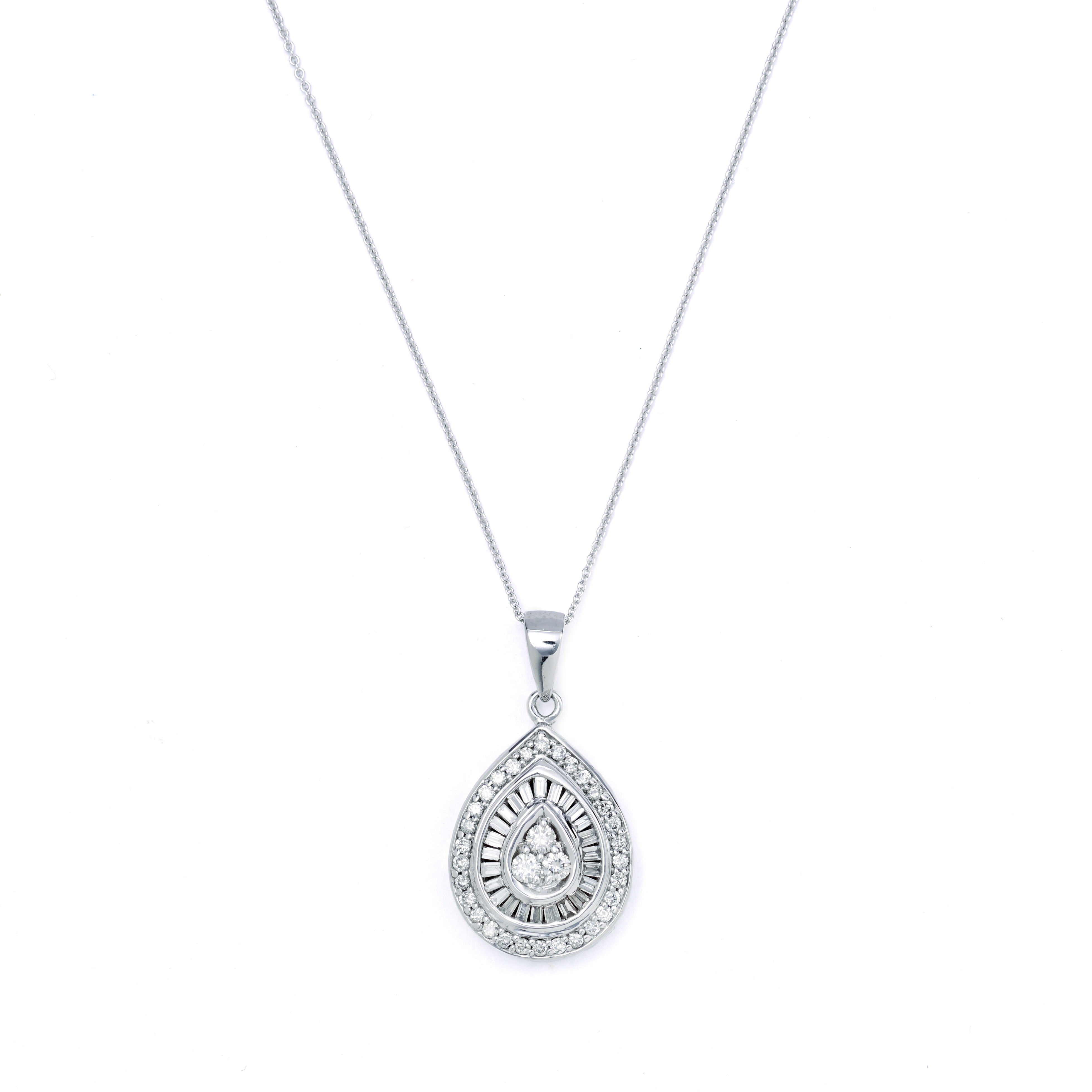 Tear Drop Shape Diamond Necklace | New York Jewelers Chicago