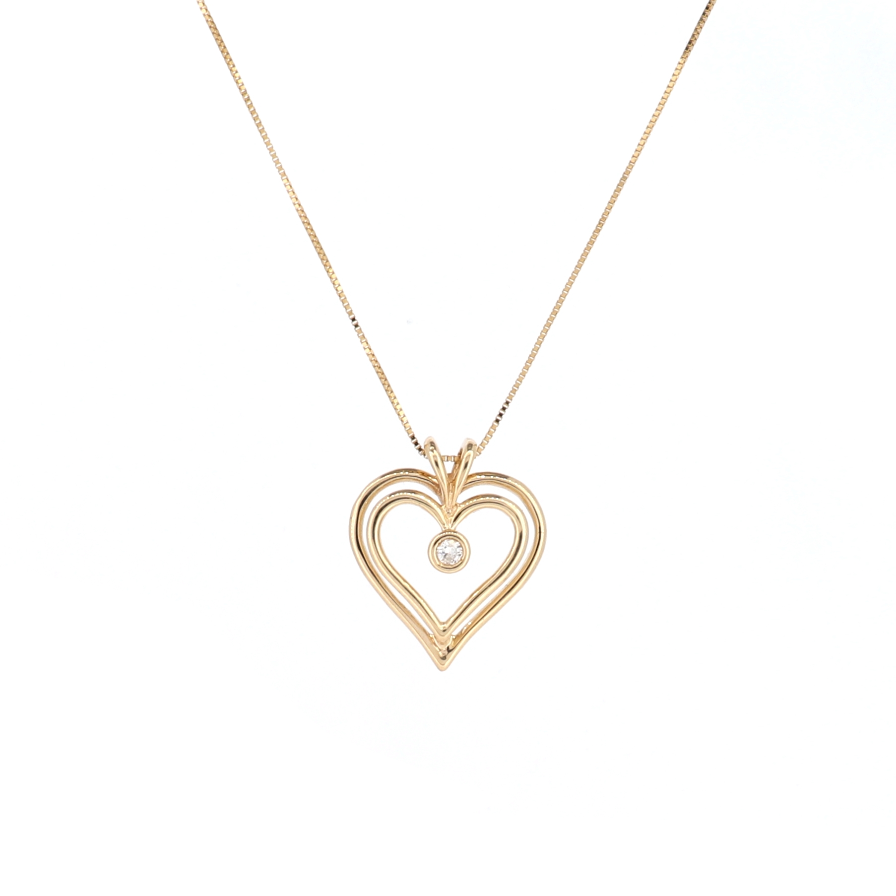 Make it heavy Watt At dawn Yellow Gold Heart Pendant with Round Diamond | New York Jewelers Chicago