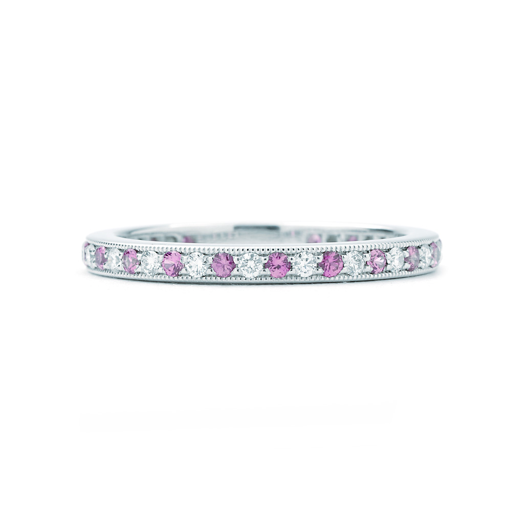 Tiffany & Co. Platinum Diamond and Pink Sapphire Heart Pendant - Yoogi's  Closet