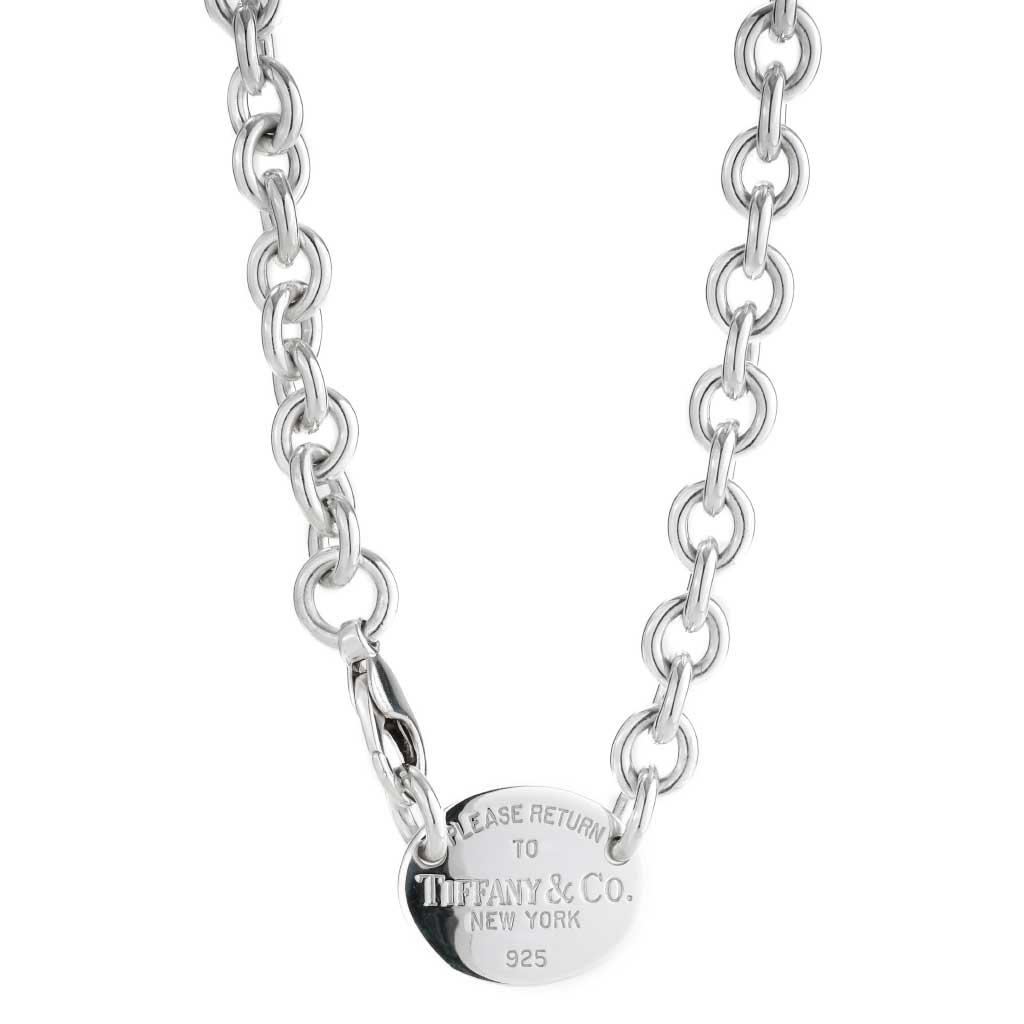 tiffany co return to tiffany collection oval tag necklace sterling silver 4507 216