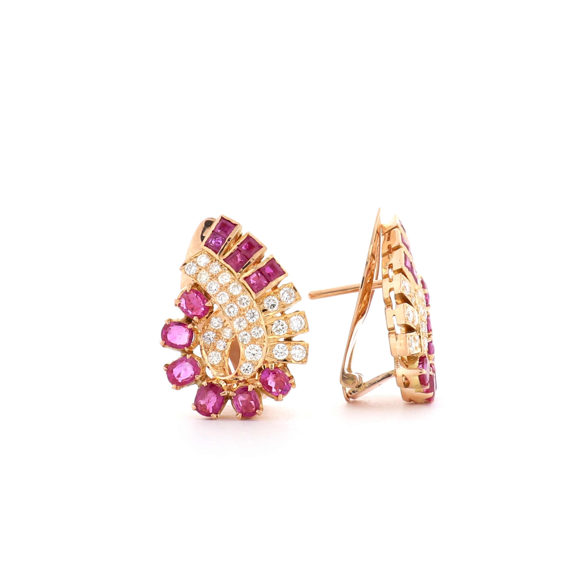 Buy wholesale Crystal Vintage ruby rhodium and zirconia earrings