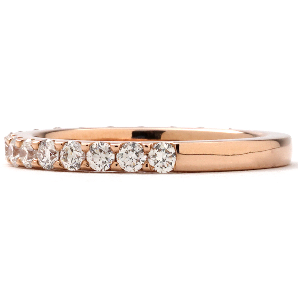 3/4 Around Shared-Prong 0.72 CTTW Diamond Band in Rose Gold | New York ...