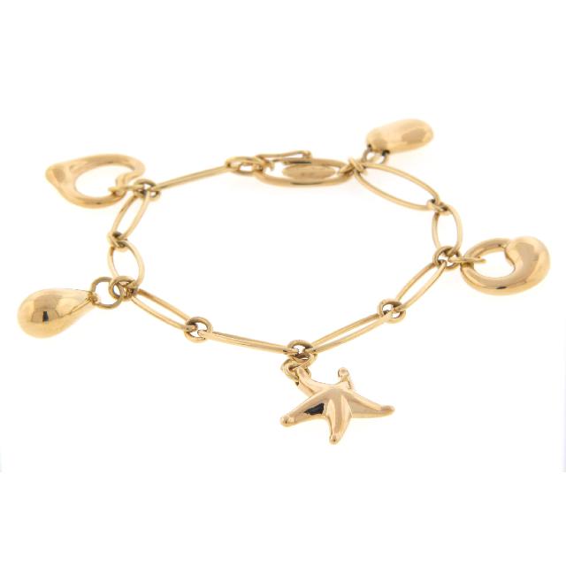 Tiffany & Co 18K Yellow Gold Round Tag Charm Bracelet 7.5 W/pouch - Etsy  India