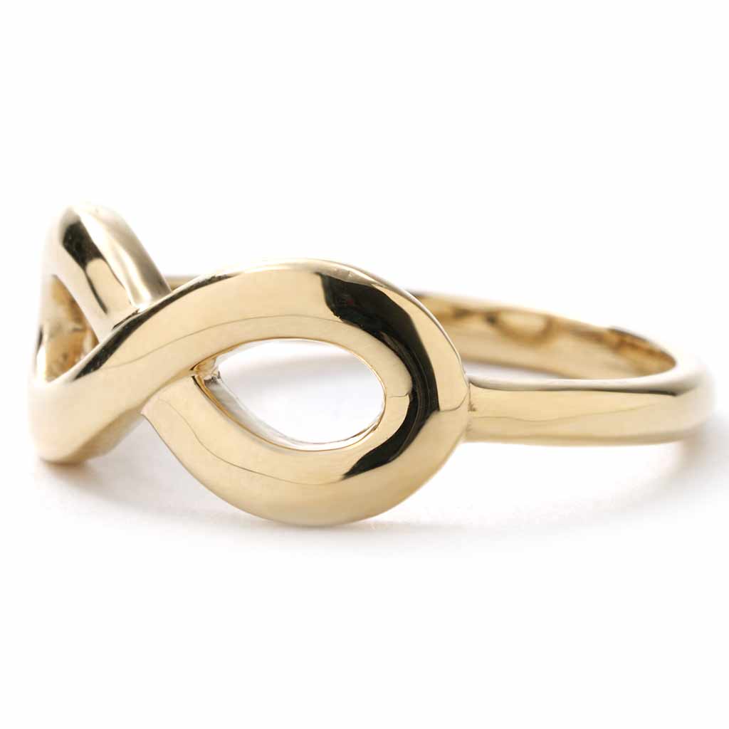 14k Yellow Gold Polished Infinity Love Symbol Ring Band Promise Annive –  ASweetPear