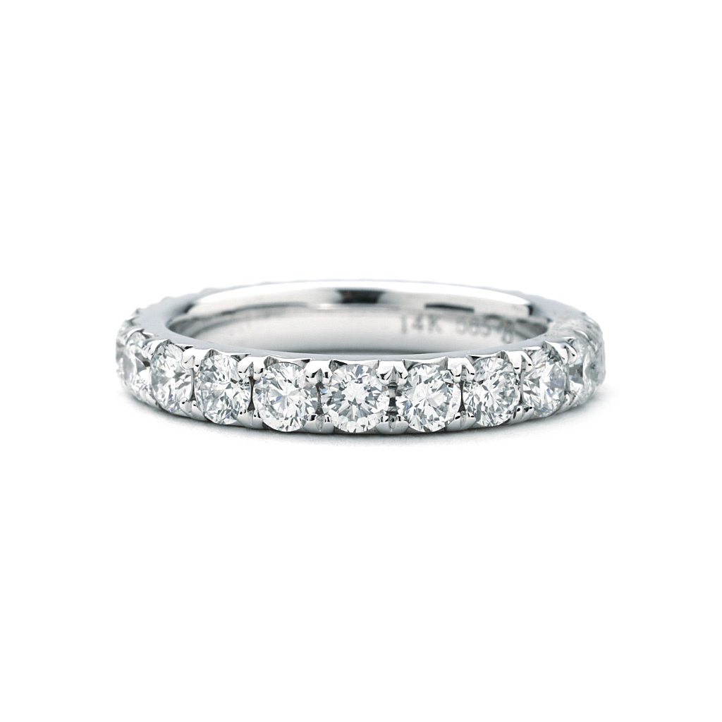 Split-Prong Round 2.05 CTTW Diamond Eternity Band in White Gold | New ...
