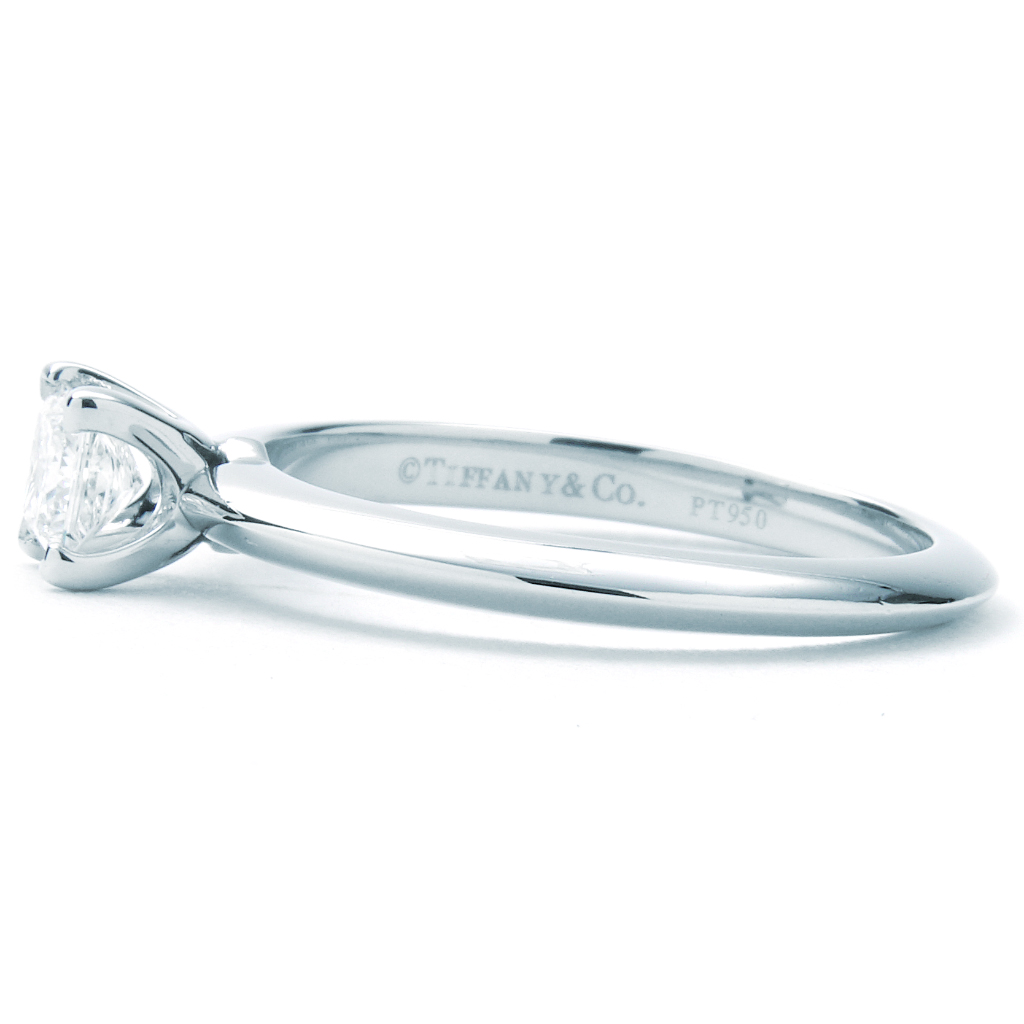 Tiffany & Co. Platinum Solitaire Princess Cut Ring(.36ct Center)