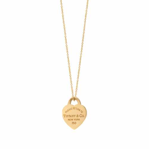 Tiffany & Co Heart Tag Necklace in 18kt Yellow Gold. – Van Rijk