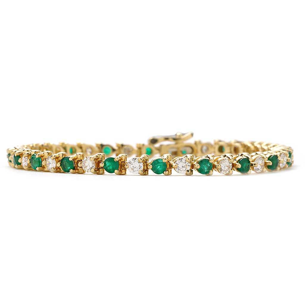 Discover more than 78 emerald tennis bracelet yellow gold latest - in ...