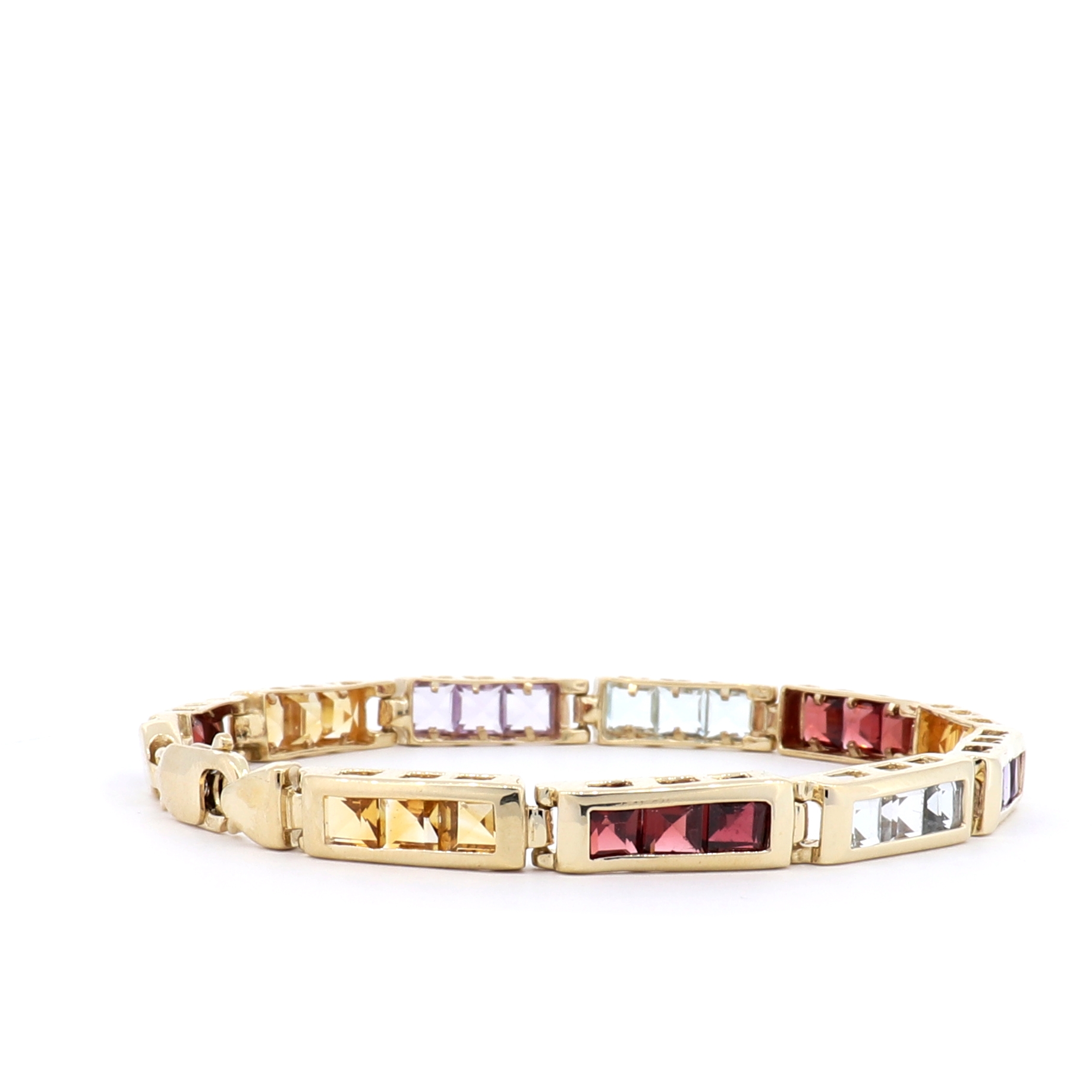 Yellow Gold Multicolored Gemstone Bracelet | New York Jewelers Chicago