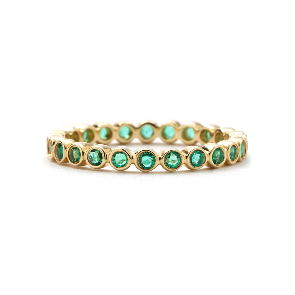 Bezel Set Emerald Eternity Band | New York Jewelers Chicago