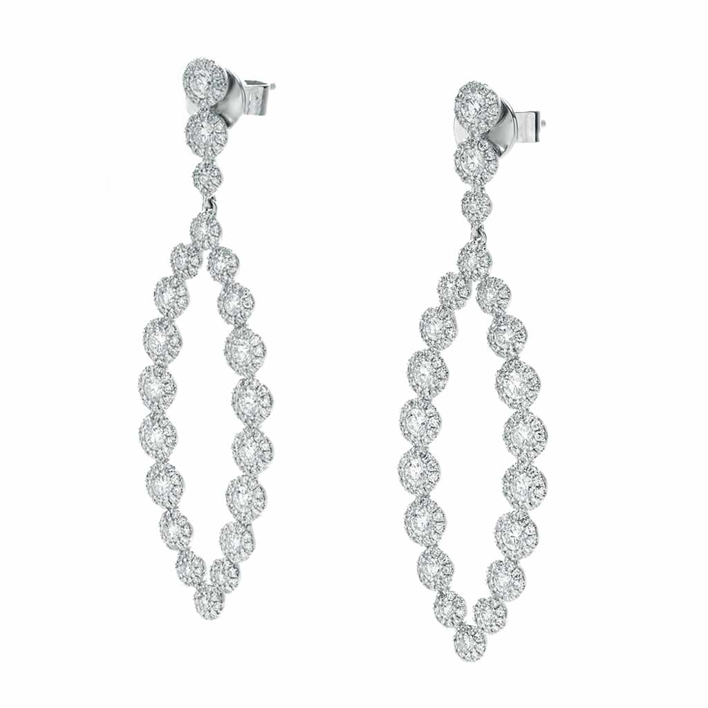 Fancy Open Marquise Shape Diamond Cluster Drop Earrings | New York ...