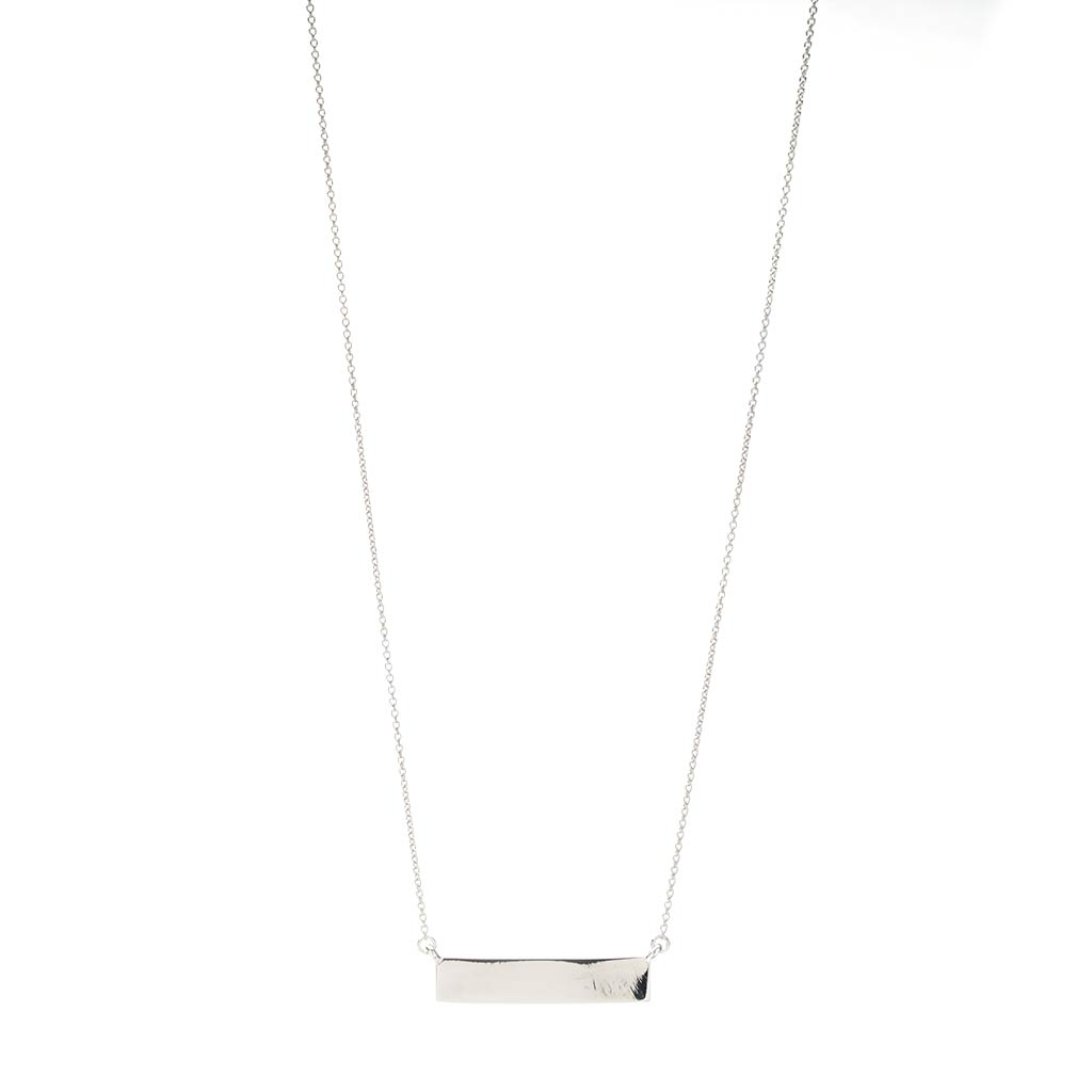 Plain White Gold Horizontal Bar Necklace | New York Jewelers Chicago