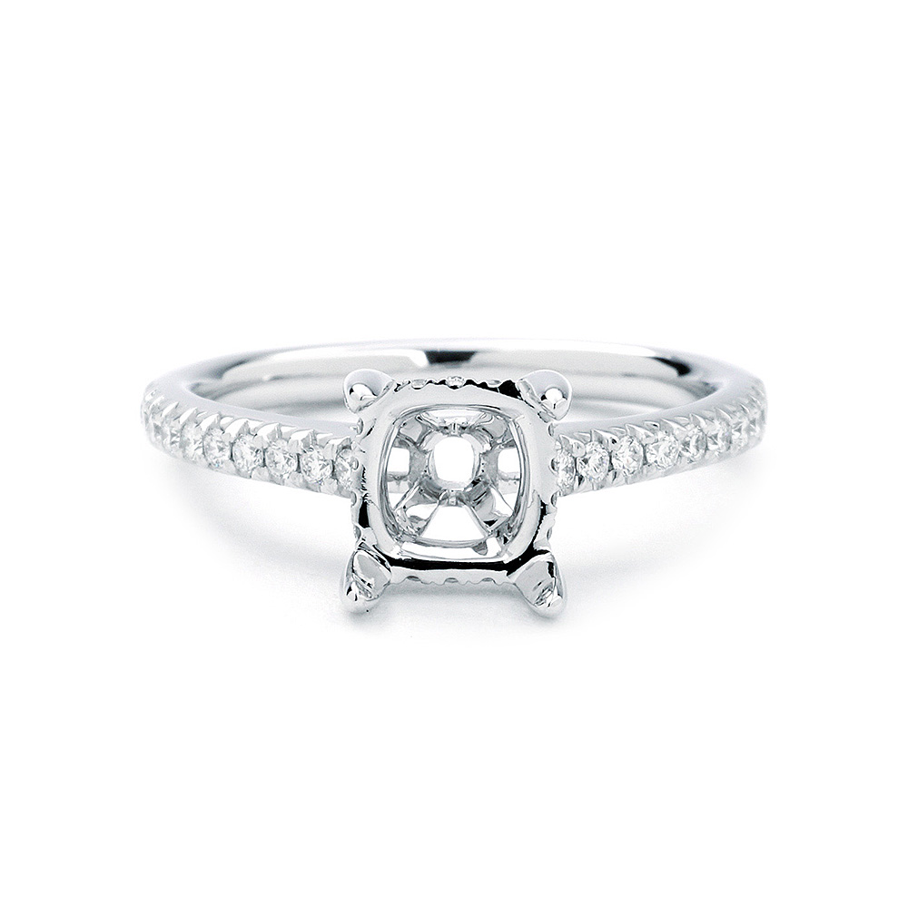 Prong-Set Cathedral Basket Diamond Setting in White Gold | New York ...