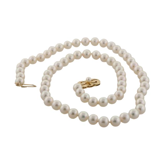 Mikimoto Pearl Necklace with Yellow Gold Clasp